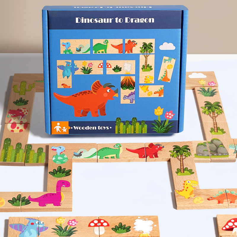 Wooden Dinosaur Domino Matchin - огляд і ціна Board Game Monopoli