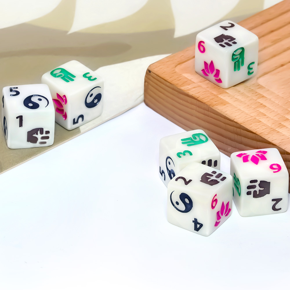 6pcs Zen-Themed Polyhedral Dic - огляд і ціна Board Game Zen