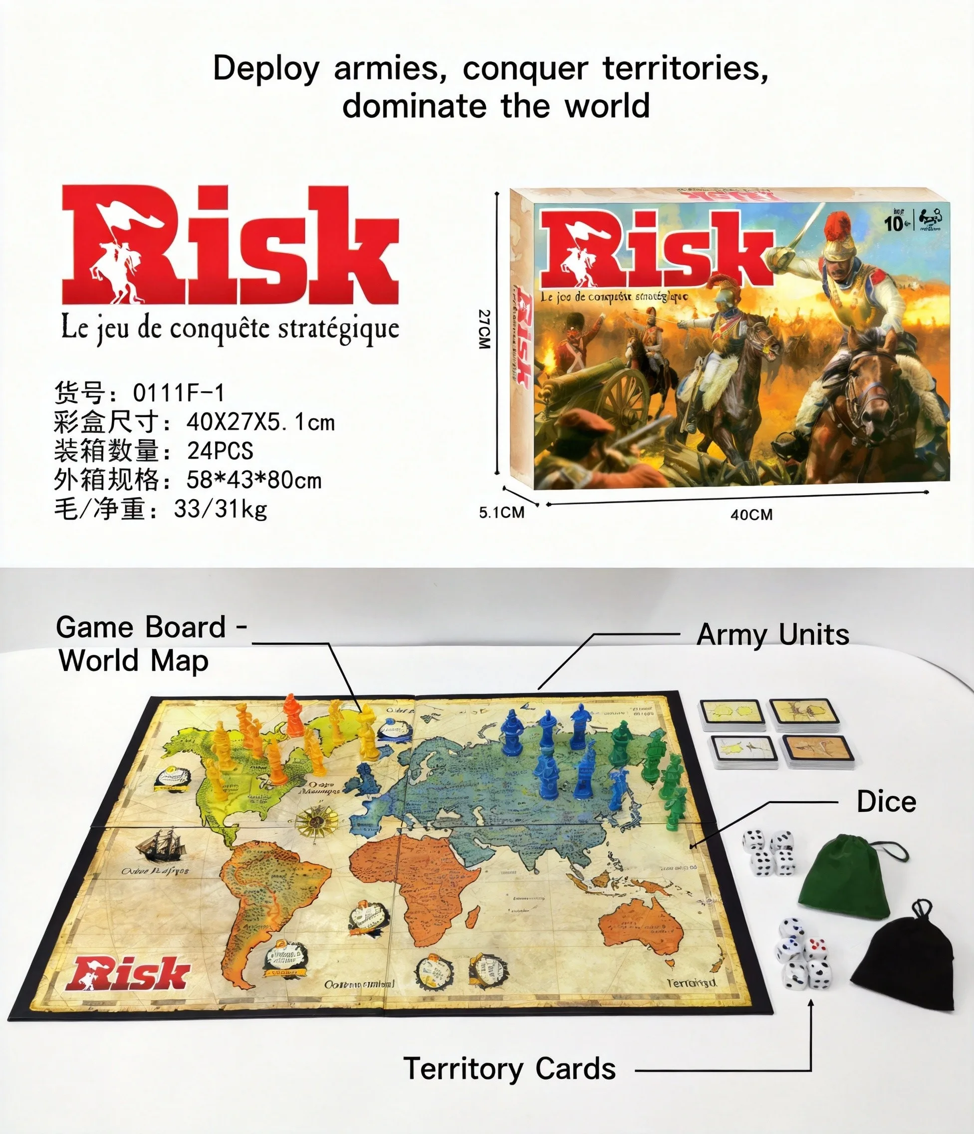 French Risk Strategy Board Gam - огляд і ціна Board Game Risk