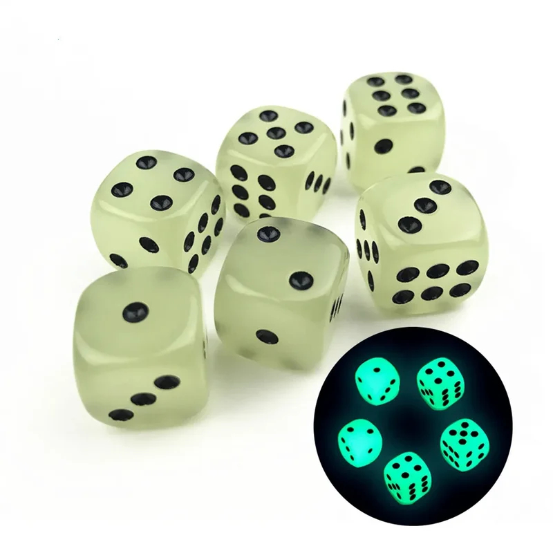 6-36Pcs 14mm Luminous Dice 6 S - огляд і ціна Board Game Land