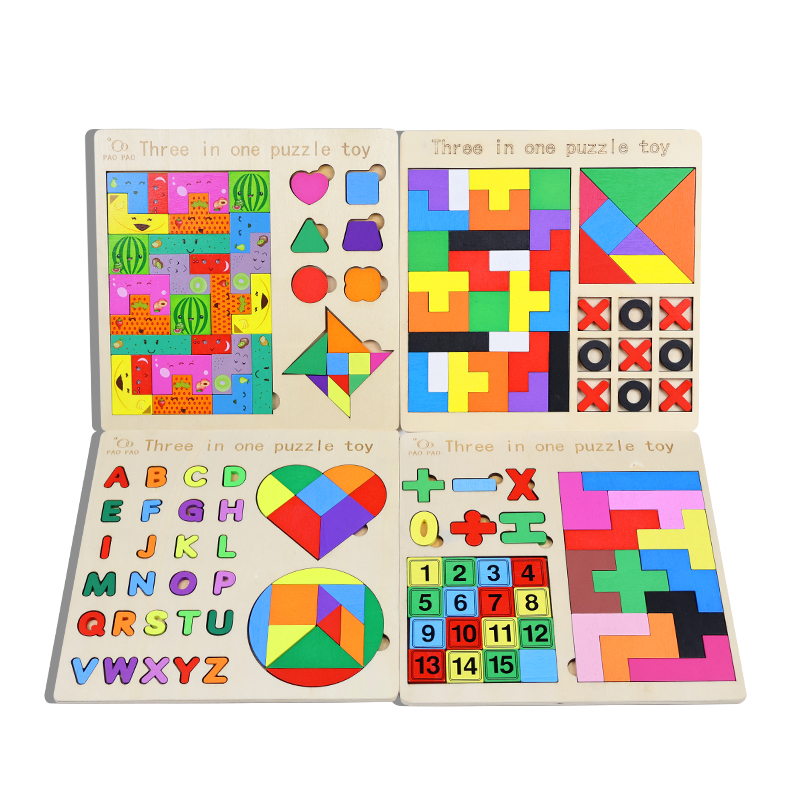 3 IN 1Children Wooden Block Pu - огляд і ціна Board Game Land