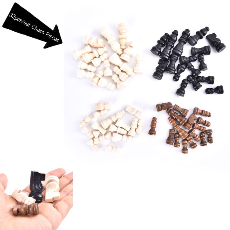 32pcs Wooden Chess Pieces Comp - огляд і ціна Board Game Queen
