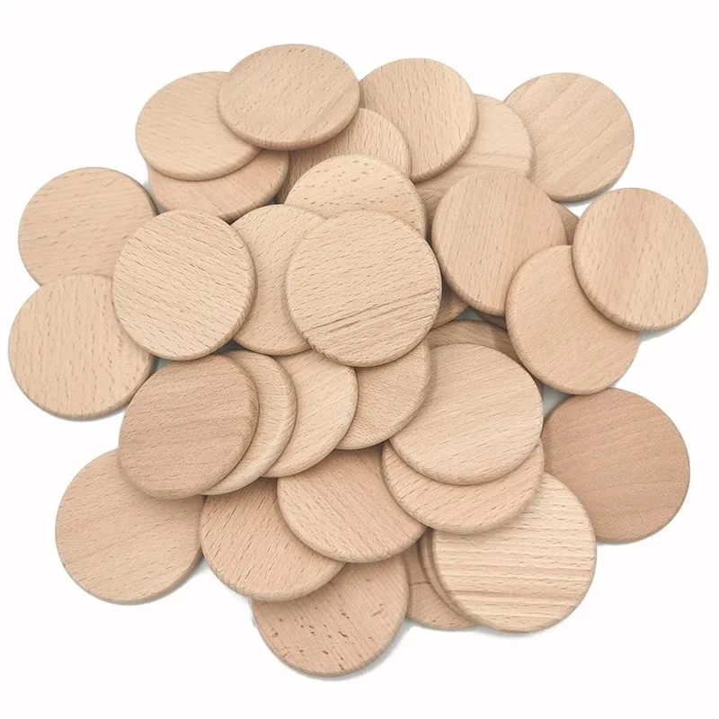 50PCS Round Unfinished Wood Cu - огляд і ціна Board Game With Chips