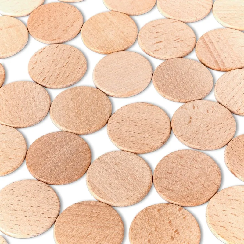 50PCS Round Unfinished Wood Cu - огляд і ціна Board Game With Chips