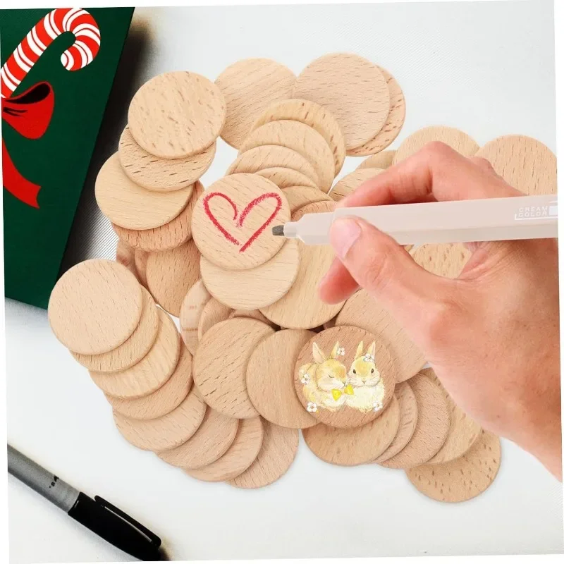 50PCS Round Unfinished Wood Cu - огляд і ціна Board Game With Chips