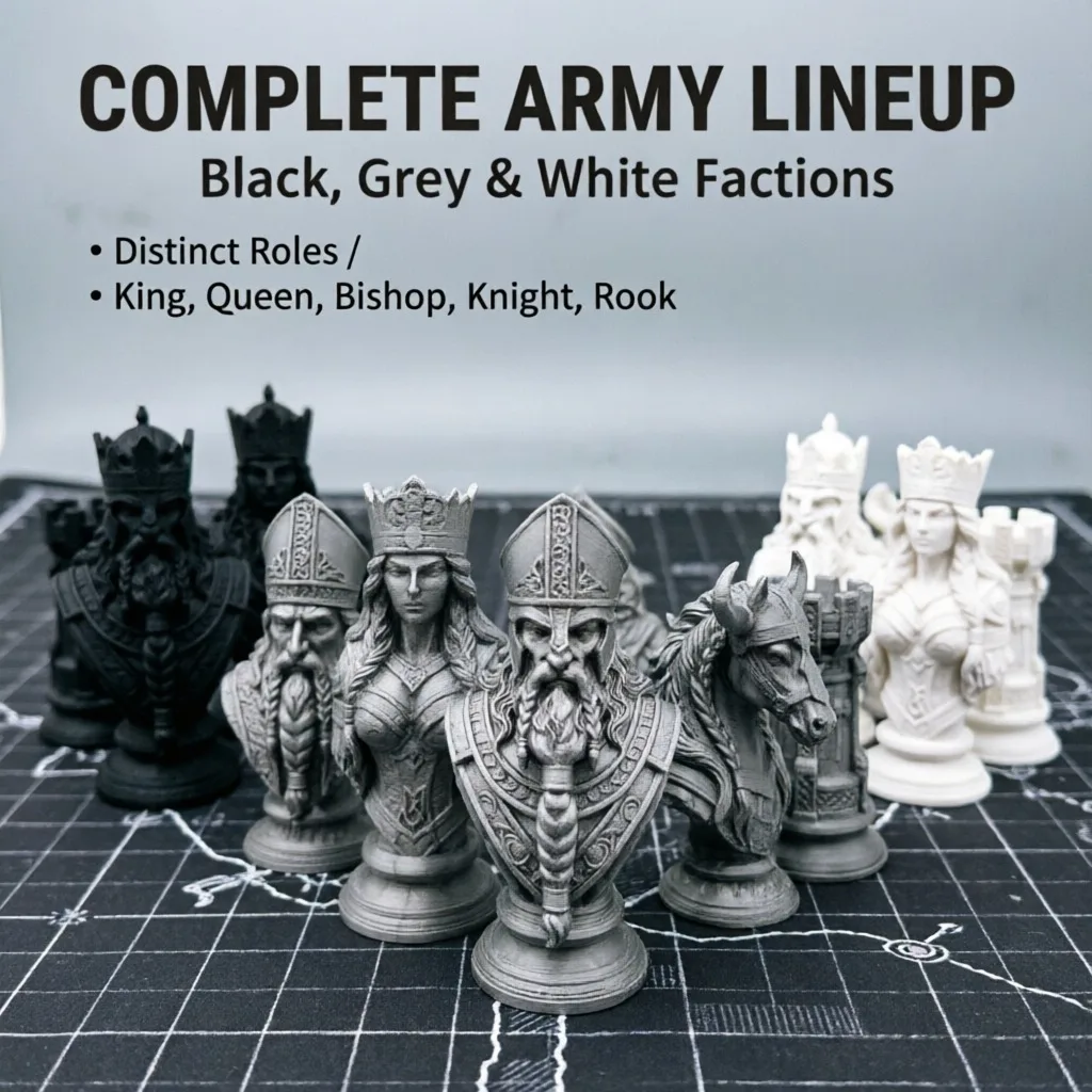 10cm 3D Printed Chess Pieces,  - огляд і ціна Board Game Queen